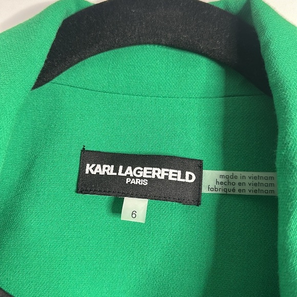 Karl lagerfeld green metallic button jacket size 6 - Picture 6 of 11